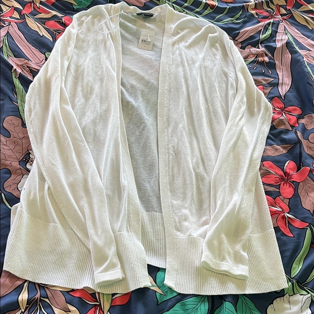 Pure white open cardigan new